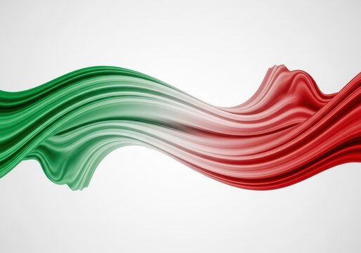 Movimento astratto di linee dinamiche che si fondono nei colori della bandiera, creando un fondo vibrante e moderno per design grafico, energia, vibrante, verde