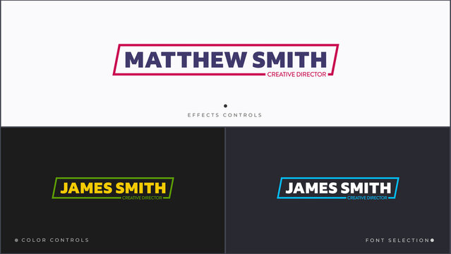 Slanted Frame Name Titles