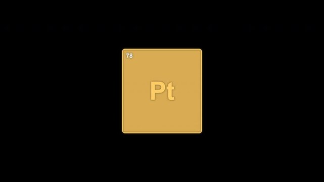 Platinum Pt Periodic Table Element Tile Clean No Text Overlay Alpha Channel 4K