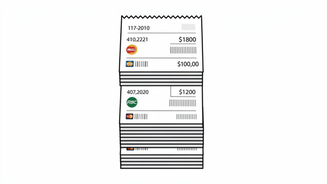 Close-up of various airline tickets with barcodes and prices in a vertical layout for travel planning or ticketing concepts