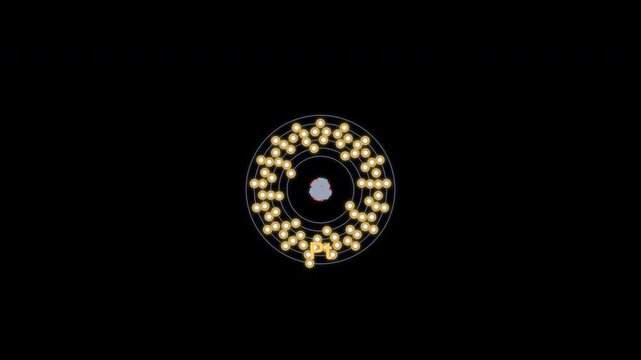 Platinum Pt Bohr Atom Model Clean No Text Overlay Alpha Channel 4K