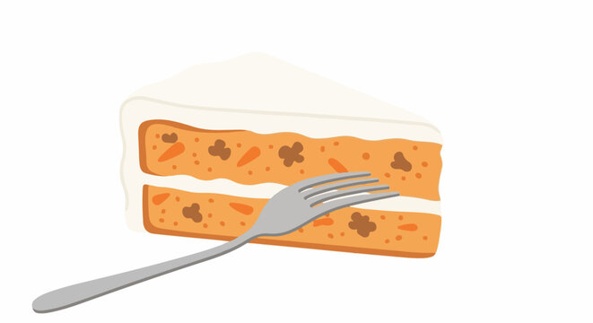 A slice of cake with white frosting and a fork