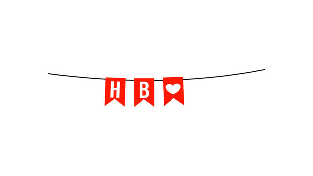 Minimalist happy birthday greeting, color vector illustration