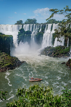 Natural scenery of Iguazu Falls in Argentina and Brazil, South America