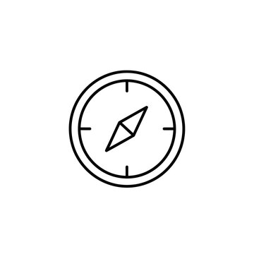 Minimalist compass icon on white background for navigation and direction