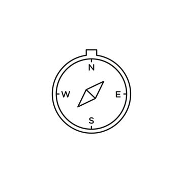Minimalist compass illustration indicating direction and navigation