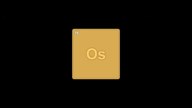 Osmium Os Periodic Table Element Tile Clean No Text Overlay Alpha Channel 4K