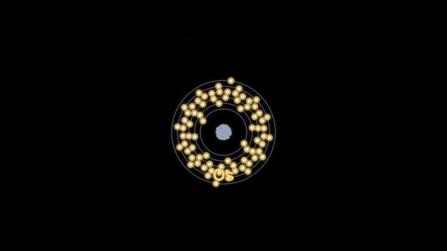 Osmium Os Bohr Atom Model Clean No Text Overlay Alpha Channel 4K