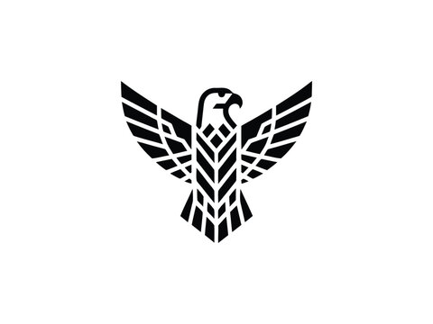 Abstract Eagle with Geometric Wings for a Powerful Dynamic Brand