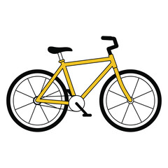 Fototapeta premium Yellow City Bicycle Vector Illustration