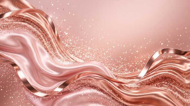 Luxury Rose Gold Abstract Background with Elegant Glitter