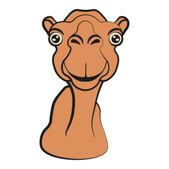 Fototapeta premium Fun vector Camel portrait isolated transparent background. Funny african Camel design. EPS 10