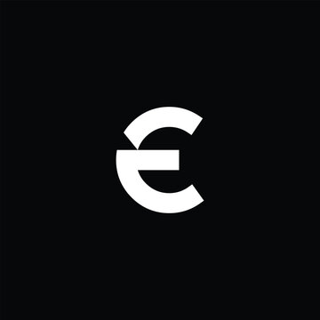 Modern Letter E Logo Geometric Minimal Abstract Lettermark Monogram Vector