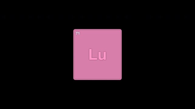 Lutetium Lu Periodic Table Element Tile Clean No Text Overlay Alpha Channel 4K