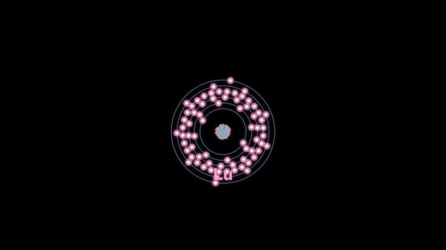 Lutetium Lu Bohr Atom Model Clean No Text Overlay Alpha Channel 4K