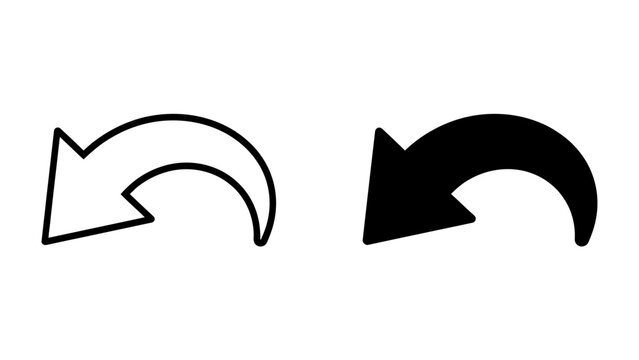 Undo Arrow Icons: Two stylized arrow icons, one outlined and one filled, signifying an undo or revert action, presented side-by-side on a clean background.