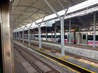 Obraz premium train station in the city