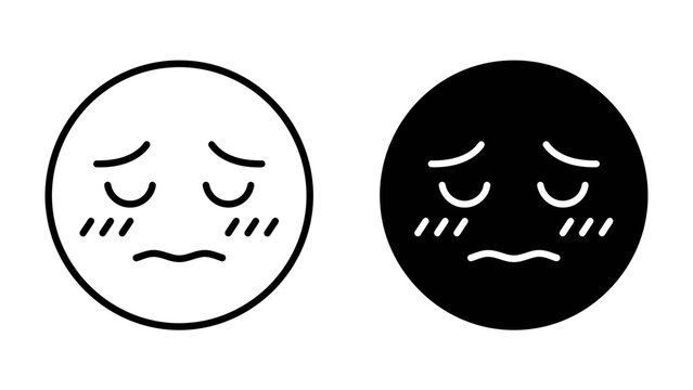 Shy faces, A shy face expression illustration with blush and closed eyes, shown in two version white and black, conveying embarrassment and bashfulness.