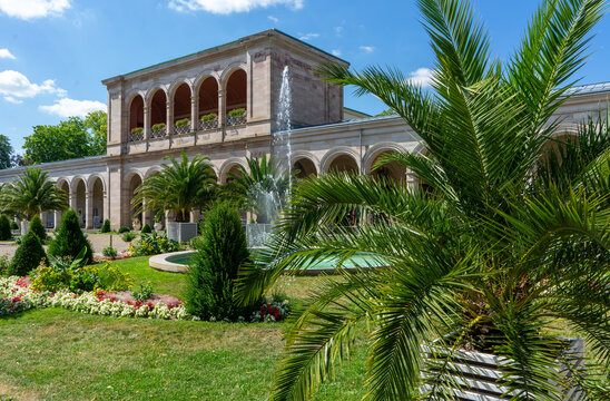 Arcade Building in the Spa Gardens of Bad Kissingen, Lower Franconia, Bavaria, Germany