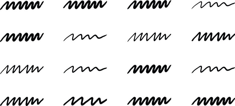 Black wavy brush strokes  pattern wavy lines