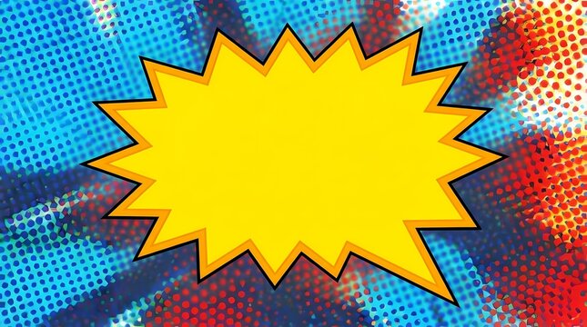 Vibrant pop art comic book style speech bubble background.