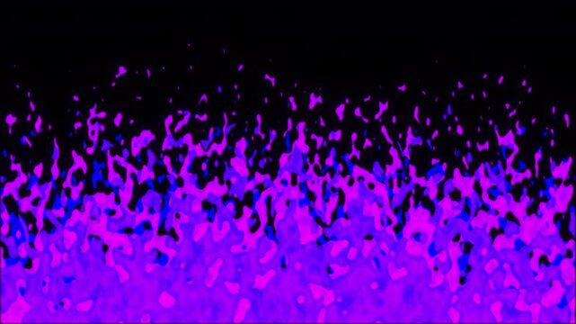 2D Purple burning fire flames border and in out overlay. Seamless loop animation isolated on transparent alpha channel background.