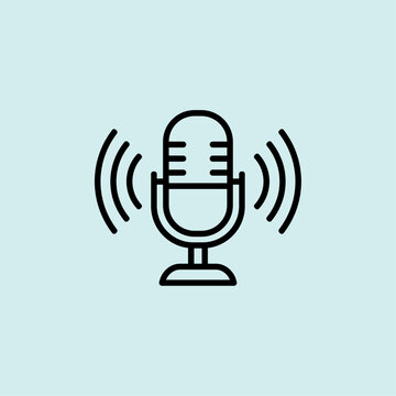 A minimalist icon of a microphone with sound waves, representing voice recognition and AI-powered audio commands.
