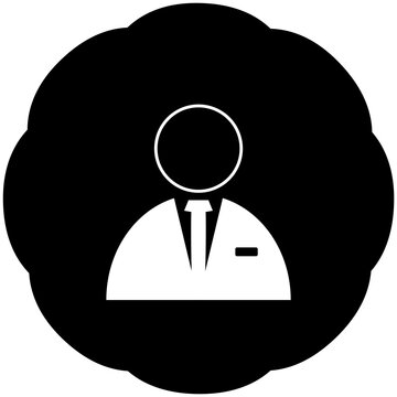 Icon Symbol auf Button in schwarz: Business Mann