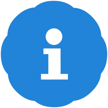 Icon Symbol auf Button in blau: Information