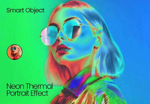 Neon Thermal Portrait Photo Effect