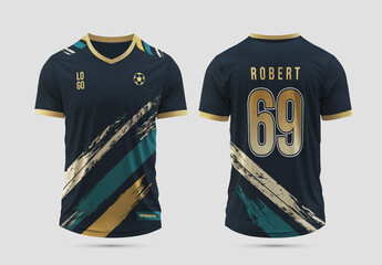 Sports Jersey Design Template Front and Back View