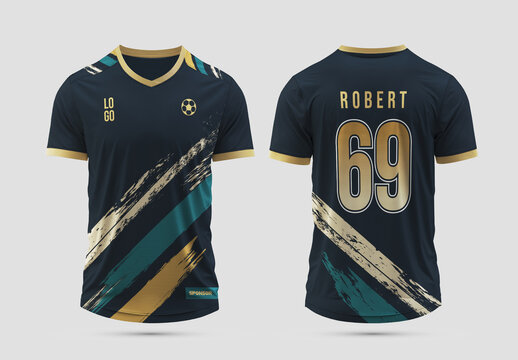Sports Jersey Design Template Front and Back View