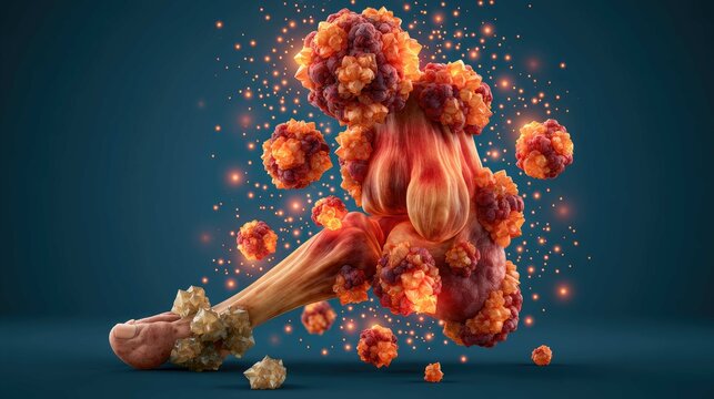 Abstract digital artwork depicting colorful explosive forms bursting from a central point against a dark background