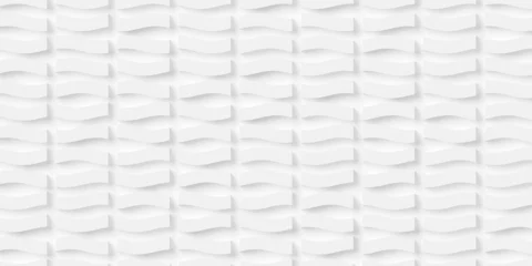 Modern minimal white background wave displaced rectangles or boxes grid, polygon pattern background wallpaper banner, flat lay © Shawn Hempel