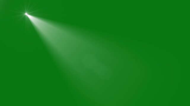 Spotlight Light Rays Isolated on Green Screen