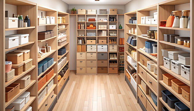 Large walk in storage room interior.