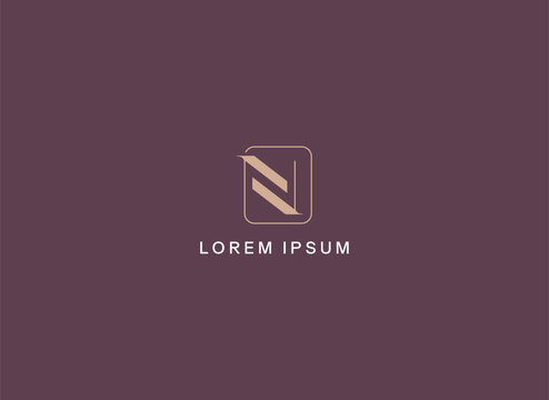 Unique nv letter typography brand logo design, vn golden logo, nv logo mark