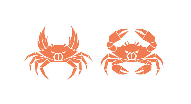 Two orange crabs with detailed claws and legs.