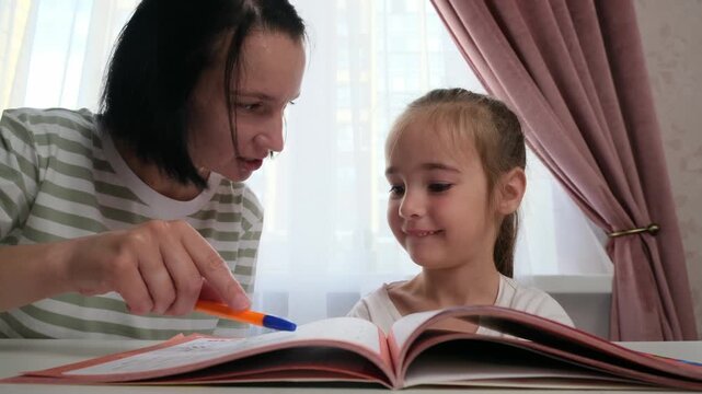 Emotional intelligence child learning at home with mother guidance