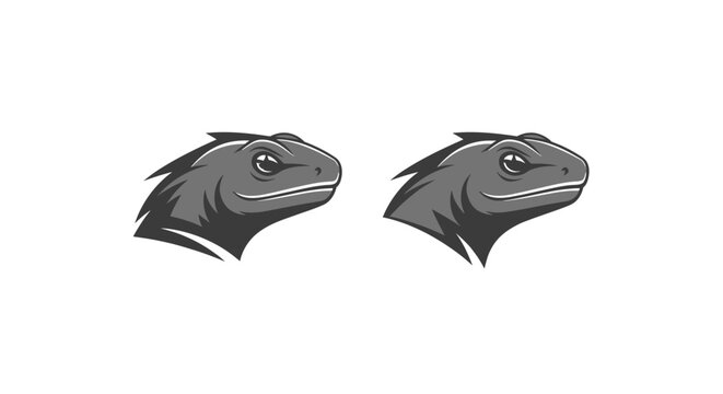 Detailed Lizard Head Illustration in Profile View.