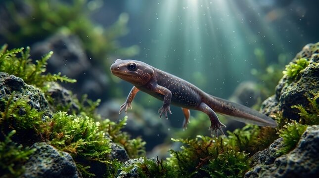 salamander in the water