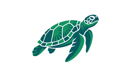 Stylized Green Sea Turtle Vector Illustration © Aan