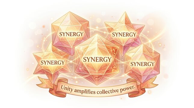 Crystals of Synergy and Unity Amplifying Collective Power