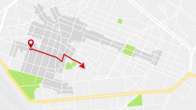 Parma GPS Navigation Route Across City Map, Emilia-Romagna, Italy, 4K