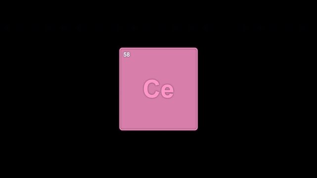 Cerium Ce Periodic Table Element Tile Clean No Text Overlay Alpha Channel 4K