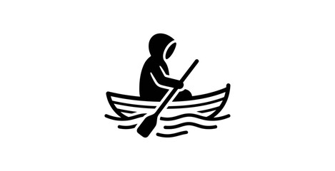 Minimalist Canoe Paddle Icon Vector © Vect Sembilan
