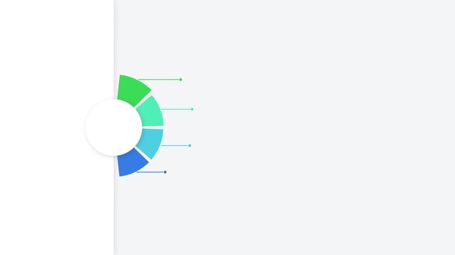 Infographic circular chart with four colorful segments and connecting lines