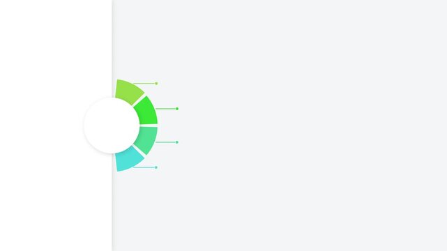 Circular infographic chart with four colorful segments and connecting lines