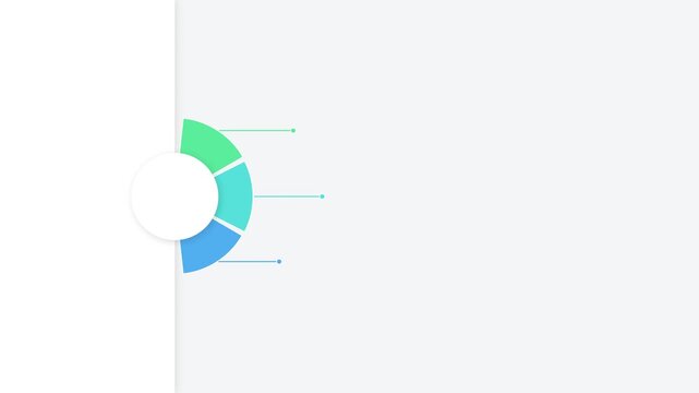 Circular infographic chart with three segments and pointer lines for business data