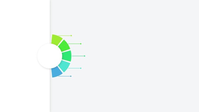 Circular infographic chart with five colorful segments for business data presentation